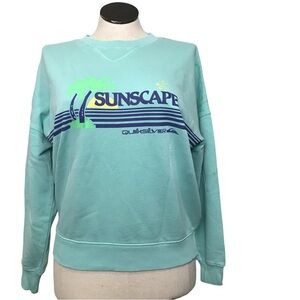 Quiksilver Oversized Crew Neck Pullover Women’s Size S Color Teal Long Sleeve’s.